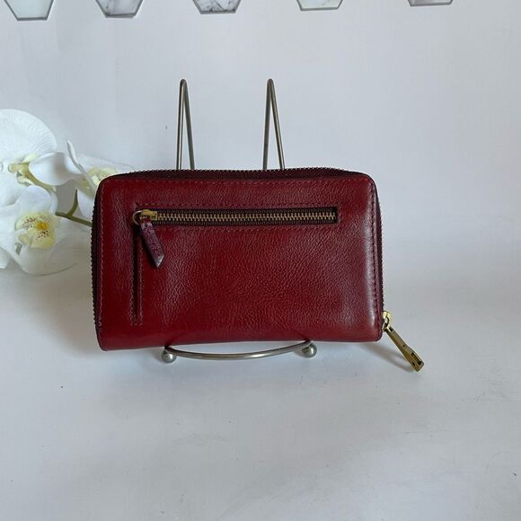 Fossil Burgundy Cell Phone Leather Wallet - Picture 2 of 7